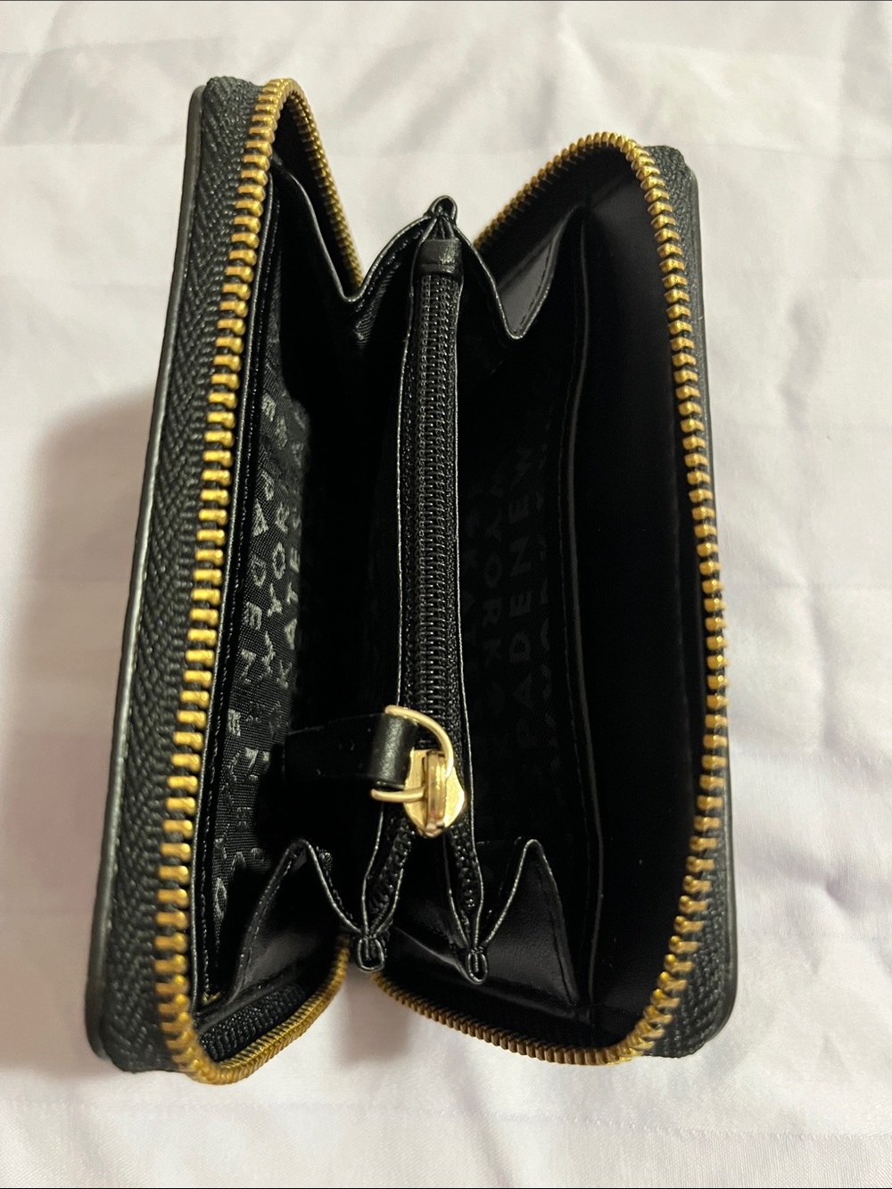 kate spade Black Leather Zip Card Holder with Gold Key Ring - Picture 5 of 6